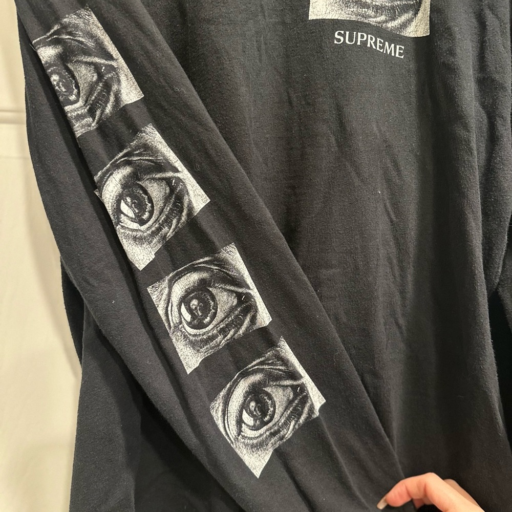 Authentic Supreme Long Sleeve Tee Mens Size L Black Designer Trendy Streetwear